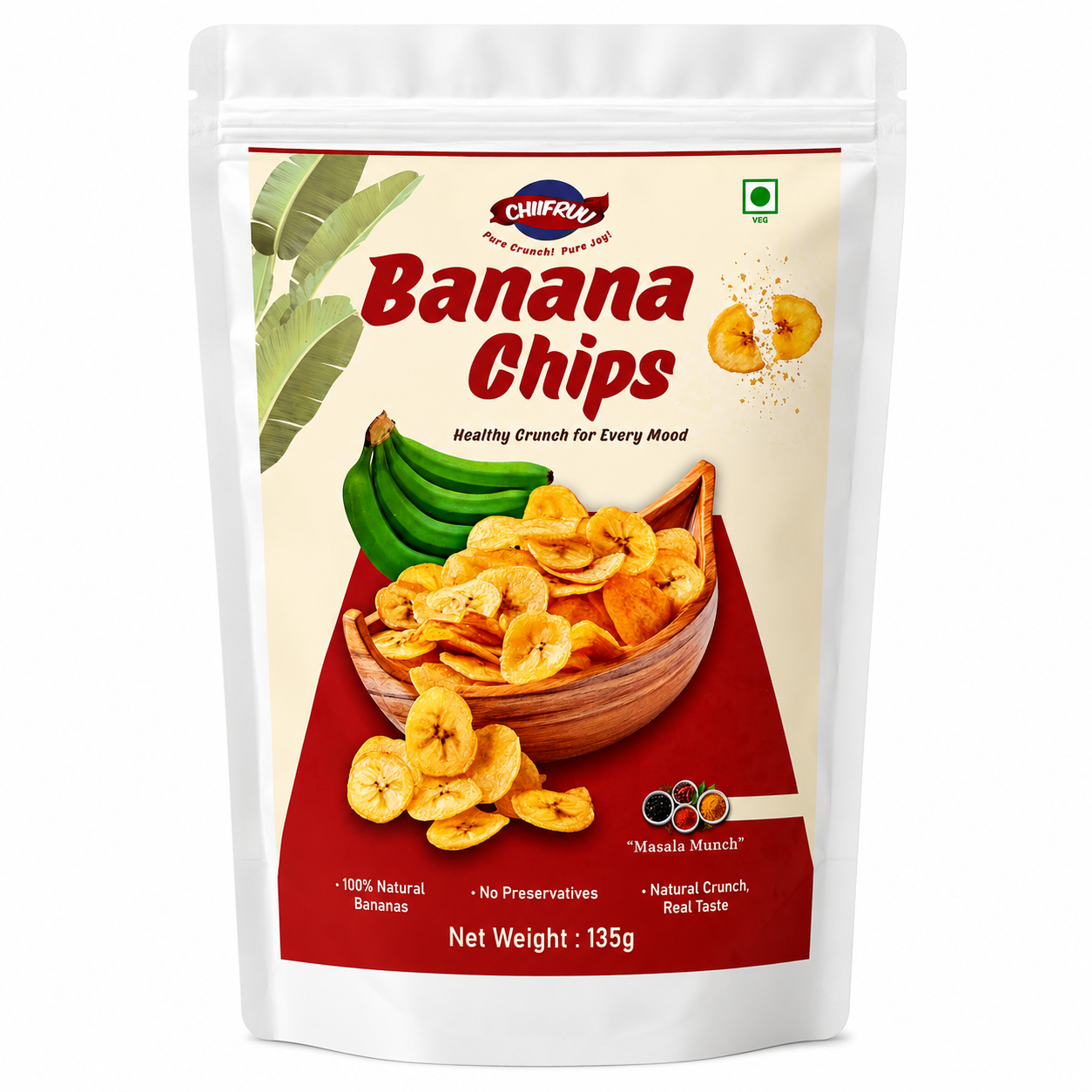 Chiifruu Banana Chips | Masala Munch Combo | 270g