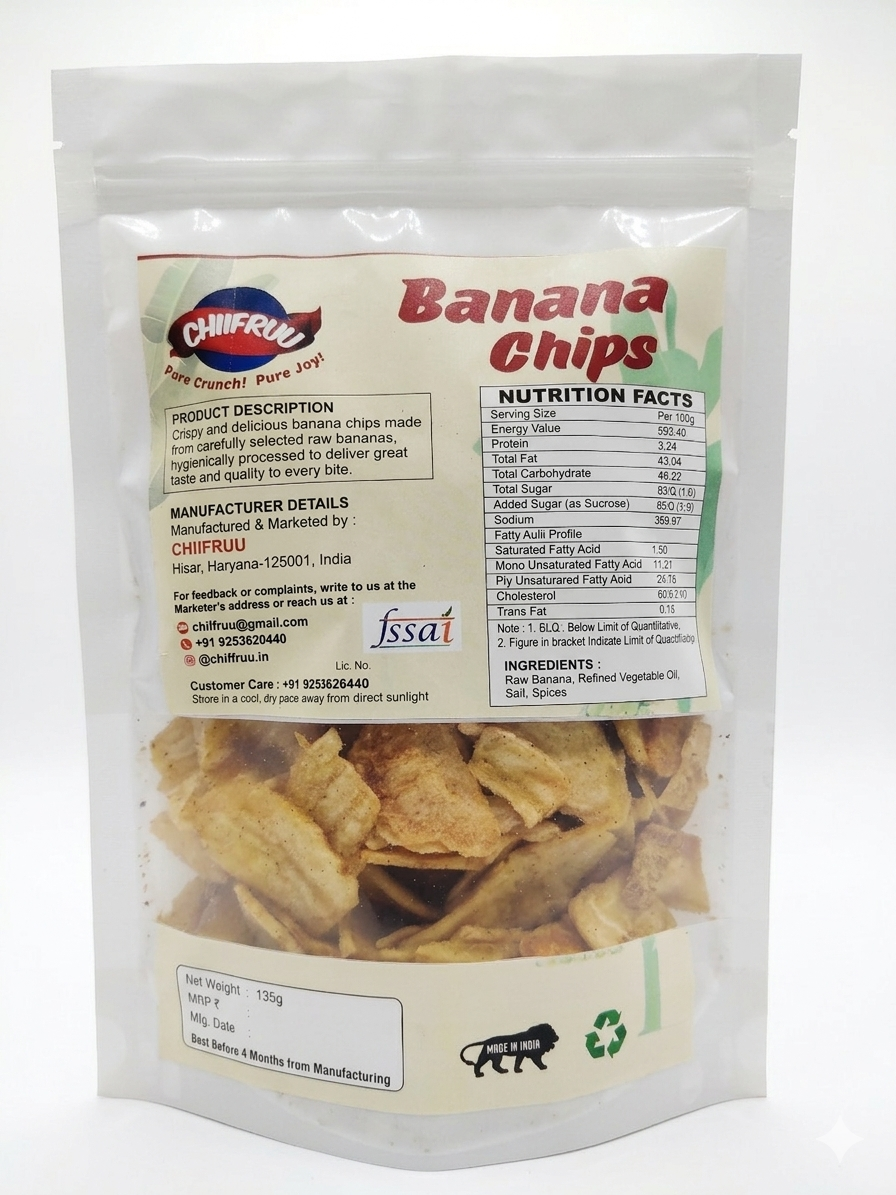 Chiifruu Fast Special Banana Chips | Black Salt & Black Pepper 270g